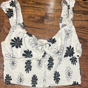 La Hearts Tie Front Crop Tank